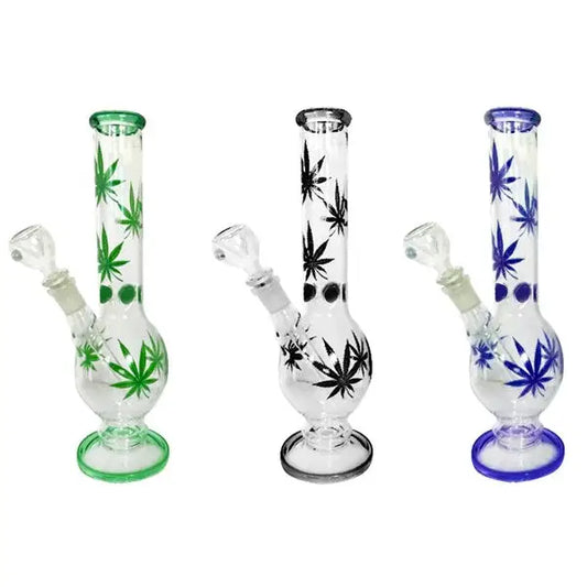 6 x 4Smoke 14’’ Leaf Design Glass Bong - GB66 / GB67 - Smoking Products