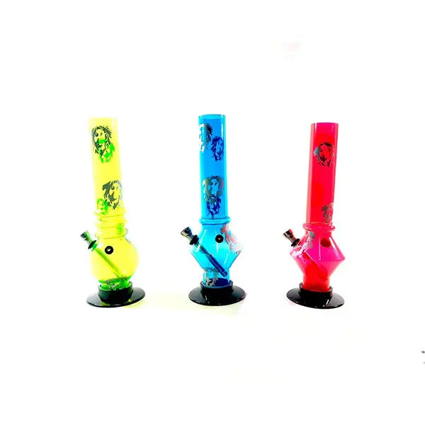 6 x Small Bob Marley Printed Acrylic Bong - FMP Bob - Smoking Products
