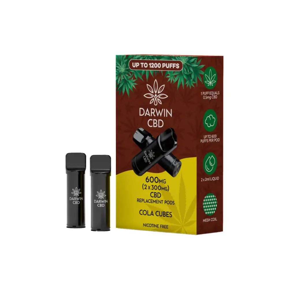 600mg Darwin CBD Prefilled Replacement Pods 1200 Puffs - 2 Pcs - CBD Products