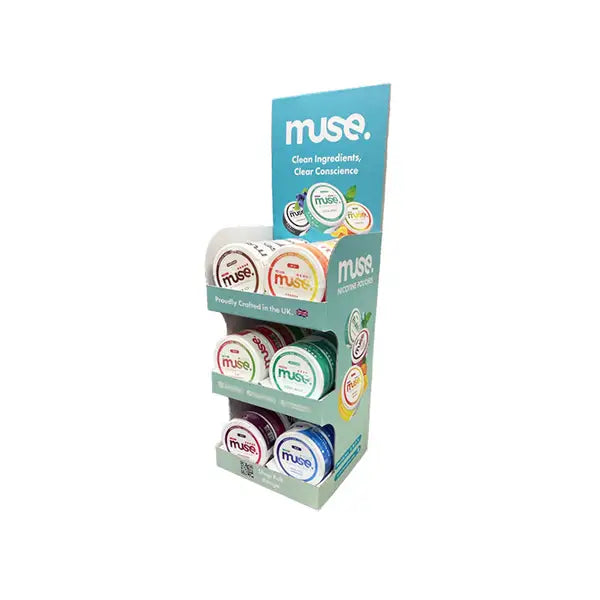 6mg Muse Nicotine Snus Pouches Retail Bundle 30 Units + Free Counter Stand - Smoking Products