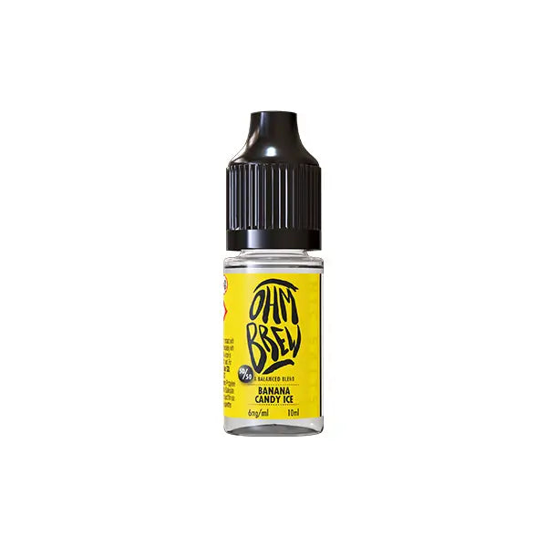 6mg Ohm Brew Balanced Blend 10ml Nic Salts (50VG/50PG) - Banana Candy Ice - Vaping Products