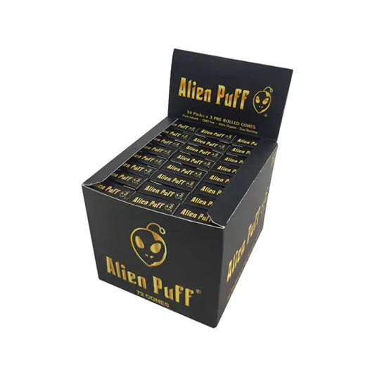 72 Alien Puff Black & Gold 1 1/4 Size Pre-Rolled Cones (HP2550APC) Smoking Products