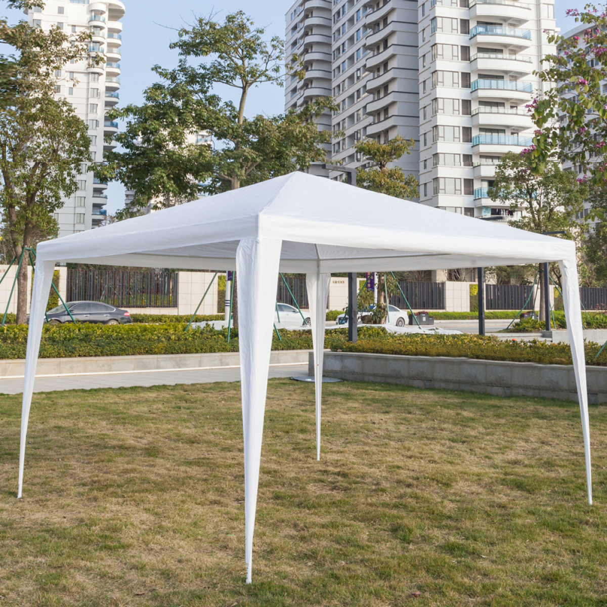 3 x 3m Waterproof Tent with Spiral Tubes White