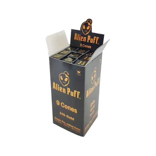 9 Alien Puff Black & Gold King Size Pre-Rolled 24K Gold Cones (HP194AP) Smoking Products