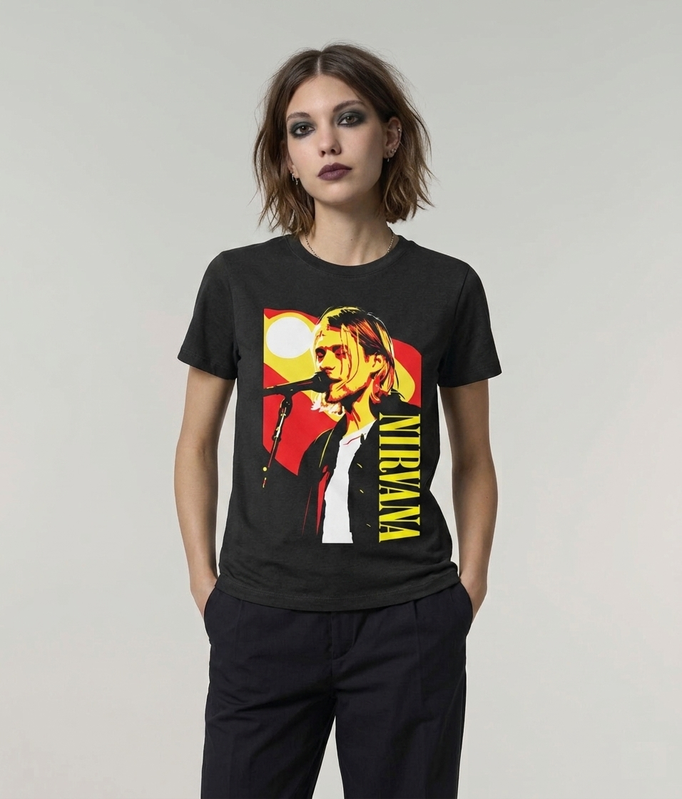 Nirvana Kurt Cobain Graphic T-Shirt | 100% Organic Cotton Band Tee