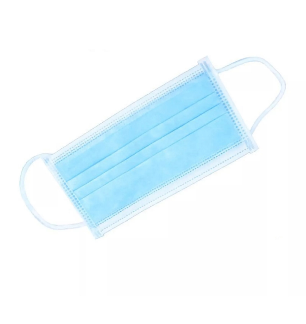 3 Ply Disposable Dust Masks with Reinforced Nose Bridge for Decorating, Crafts, Construction, Food Preparation and Nail Technicians - Blue/White