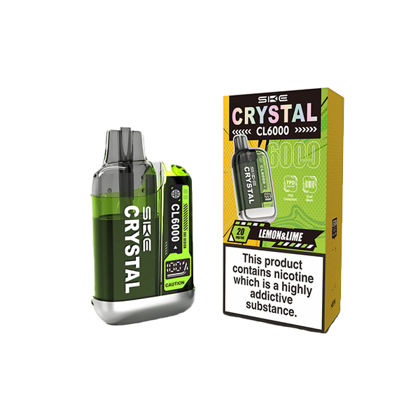 20mg SKE Crystal CL6000 Disposable Rechargeable Vape Kit 6000 Puffs