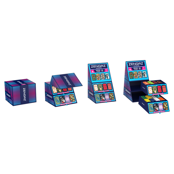 Zengaz Cube ZL-12 Royal Jet (EU-S7) - Jet Flame Lighters Bundle + 48 Lighters with Cube display stand