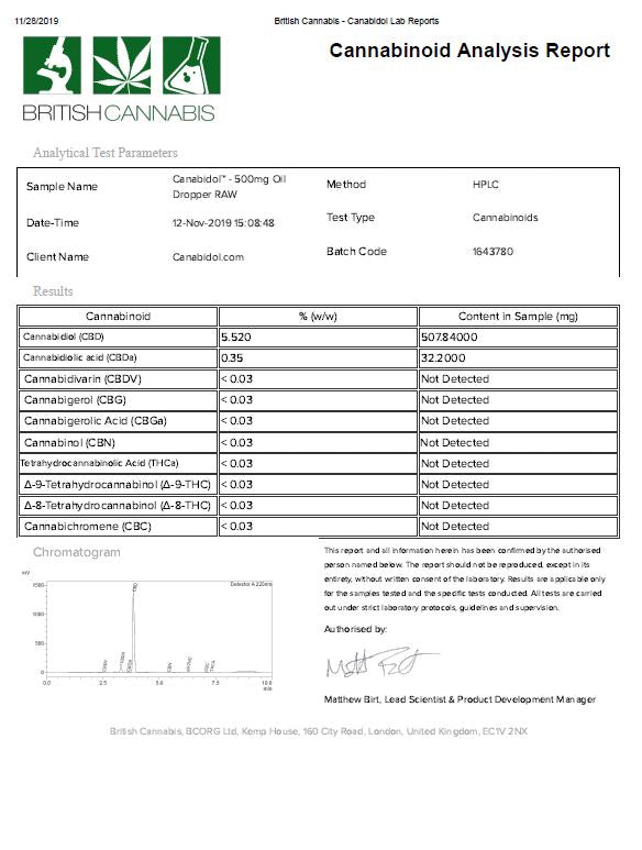 CBD by British Cannabis 500mg CBD Cannabis Oil Drops 10ml