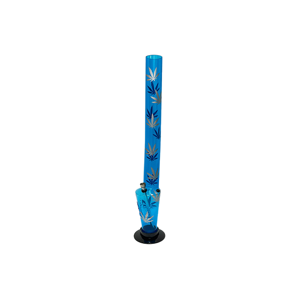 24" Mix Colour Leaf Print Acrylic Bong - FA-B LEAF (GS0443)