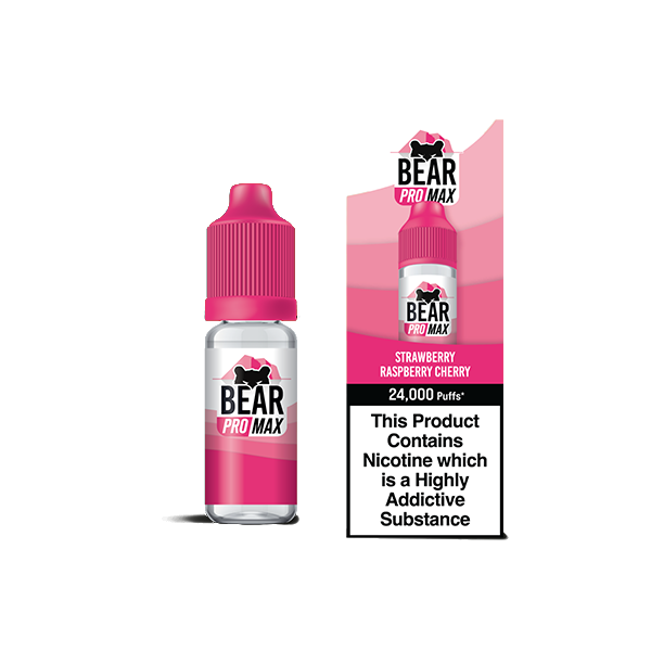 Bear Pro Max 75ml Longfill Bar Series includes 4X 20mg Salt Nic Shots