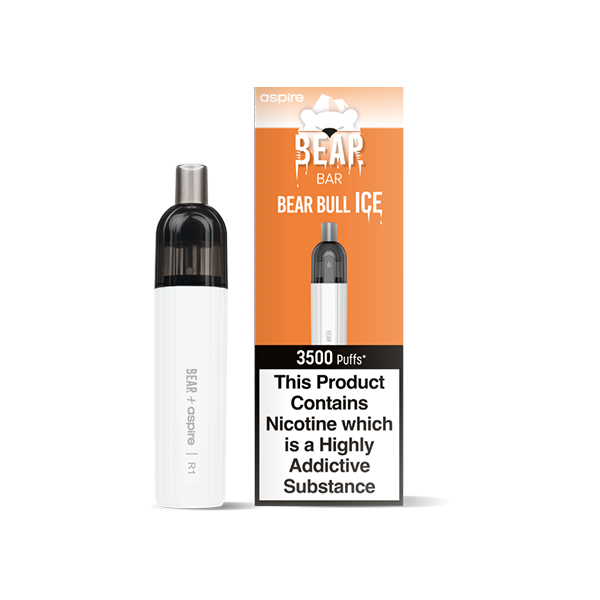 20mg BEAR+Aspire R1 Refillable Disposable Vape & 10ml Nic Salt 3500 Puffs