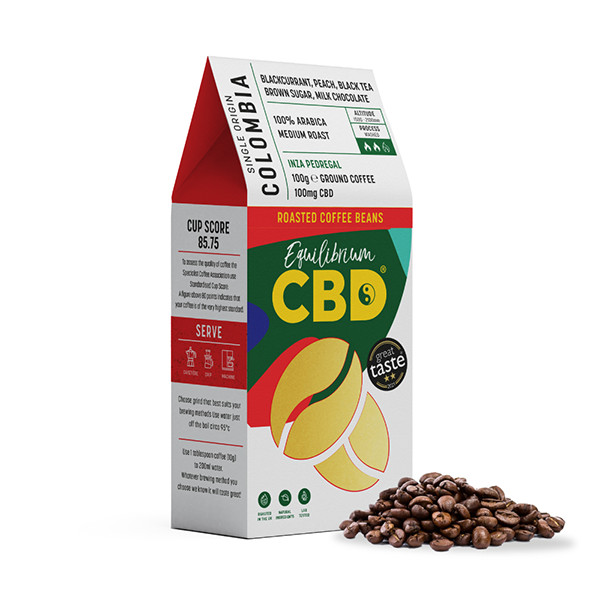 Equilibrium CBD 100mg Full Spectrum Whole Coffee Beans - 100g