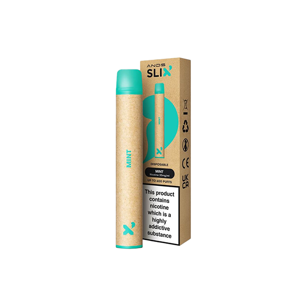 20mg ANDS Slix Recyclable Disposable Vape Device 600 Puffs mint