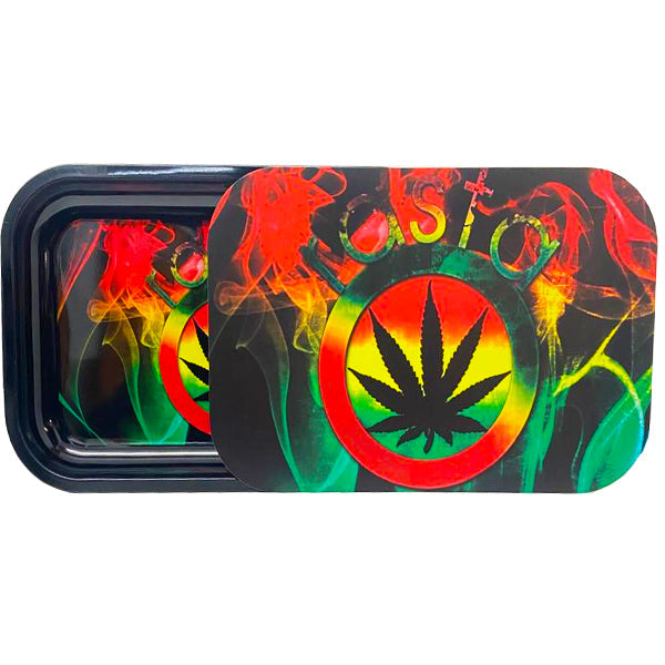 Large Mixed Design Magnetic Metal Rolling Trays with Lid