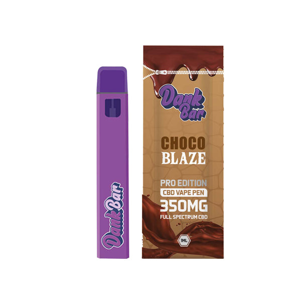 Dank Bar Pro Edition 350mg Full Spectrum CBD Vape Disposable by Purple choco blaze