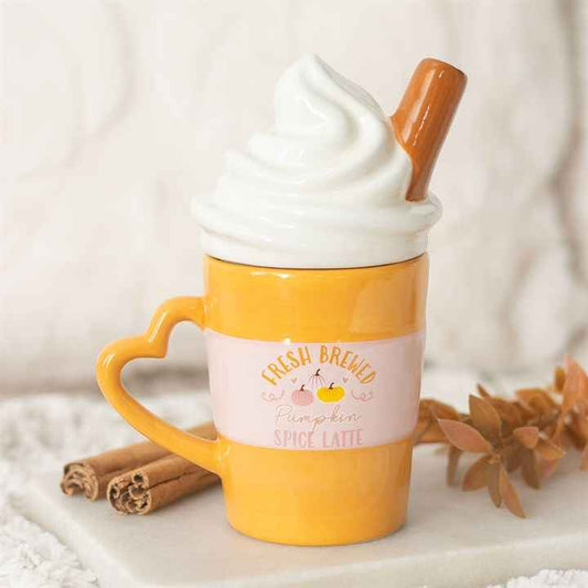 Fresh Brewed Pumpkin Spice Latte Lidded Mug