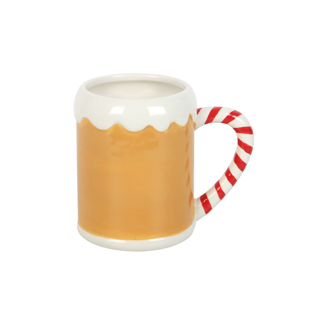 Candy Cane Gingerbread House Mug