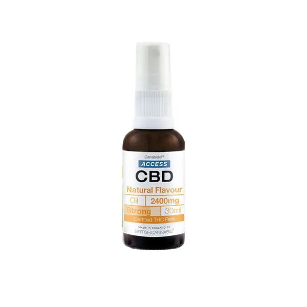 CBD natural flavor oil in a 30ml bottle from Access CBD 2400mg Broad Spectrum Oil
