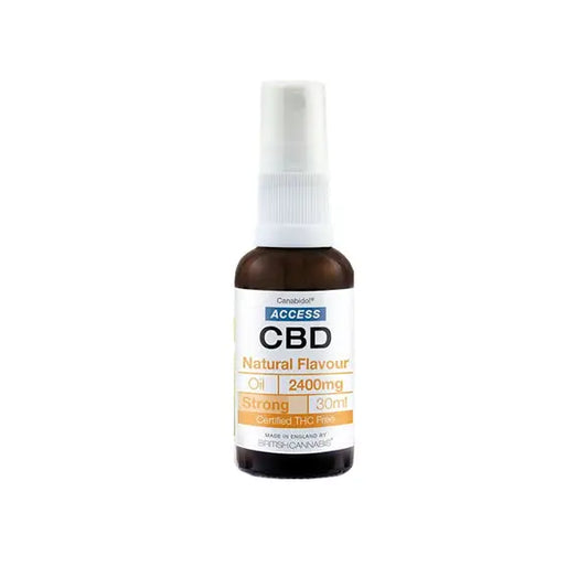 CBD natural flavor oil in a 30ml bottle from Access CBD 2400mg Broad Spectrum Oil
