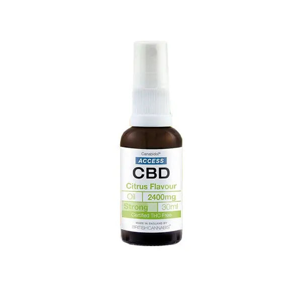 CBD citrus flavor oil from Access CBD 2400mg Broad Spectrum Oil 30ml bottle