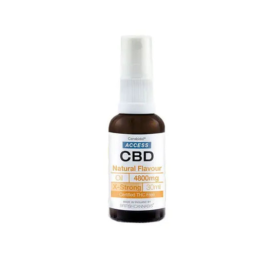 CBD natural flavor oil in a 30ml bottle from Access CBD with 4800mg broad spectrum content
