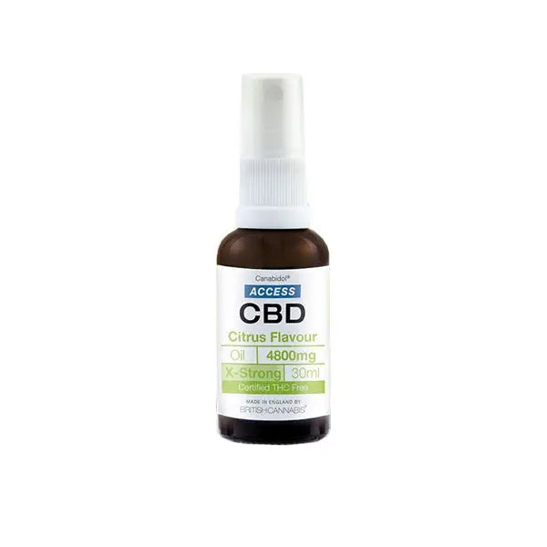 CBD citrus flavor oil bottle from Access CBD 4800mg Broad Spectrum Oil 30ml