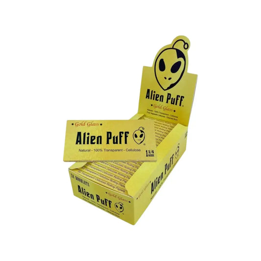 Alien Puff 1.25 Size Transparent Glass Papers Pack 24 Booklets (HP126) - Fulfilment