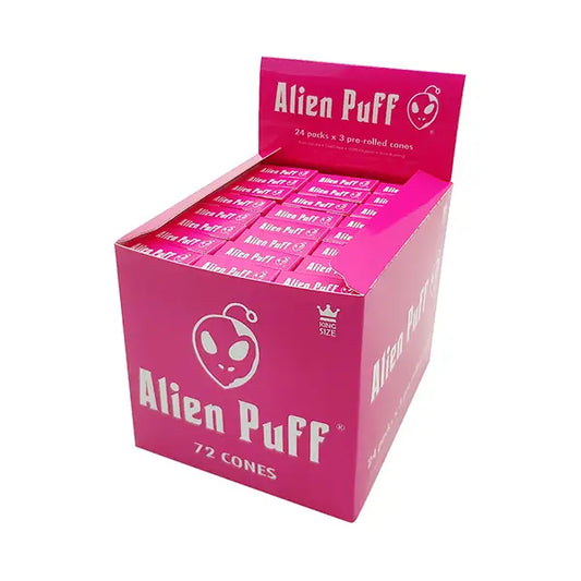 Alien Puff Hot Pink King size Cones 24 Packs (HP184) - Smoking Products