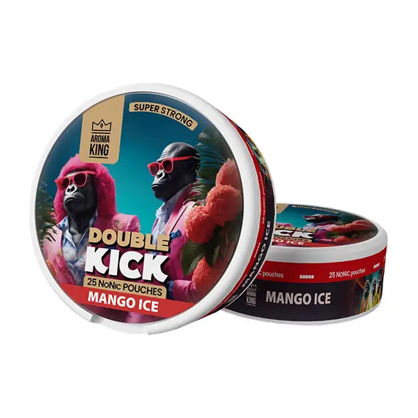 Aroma King Double Kick 10mg NoNic - 50mg Nicotine Substitute Pouches - 25 Pouches - Mango Ice - Smoking Products
