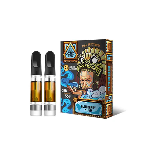 Aztec CBD 2 x 1000mg Cartridge Kit - 1ml - CBD Products