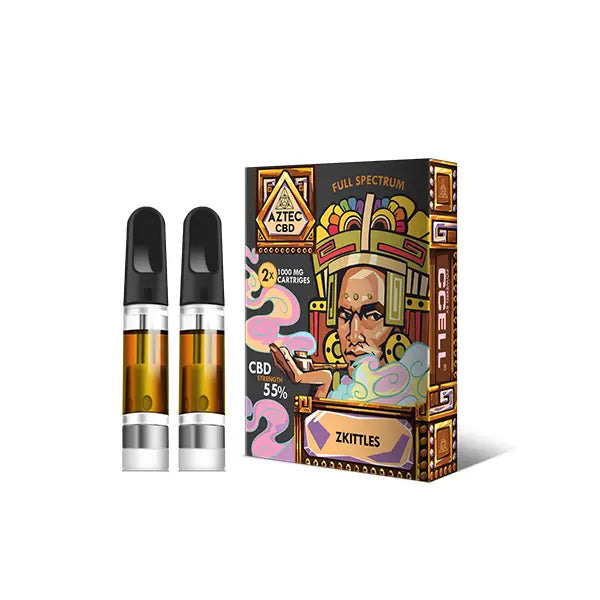 Aztec CBD 2 x 1000mg Cartridge Kit - 1ml - CBD Products