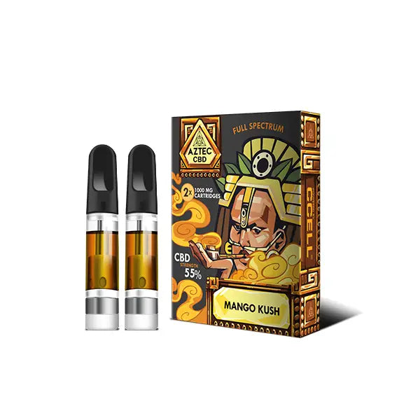 Aztec CBD 2 x 1000mg Cartridge Kit - 1ml - CBD Products
