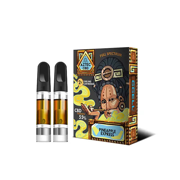 Aztec CBD 2 x 1000mg Cartridge Kit - 1ml - CBD Products