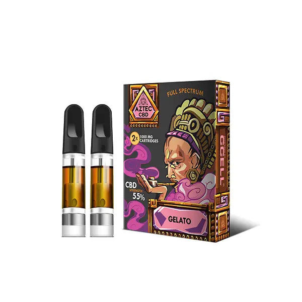 Aztec CBD 2 x 1000mg Cartridge Kit - 1ml - CBD Products