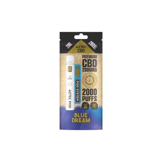 Aztec CBD 2000mg Broad Spectrum Starter Pro Pod Vape Kit 2000 Puffs - Blue Dream - CBD Products