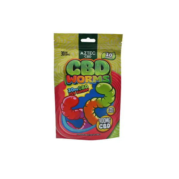 Aztec CBD 900mg Gummies - 150g - Worms - CBD Products