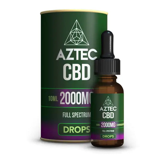 Aztec CBD Full Spectrum Hemp Oil 2000mg CBD 10ml bottle on a white background