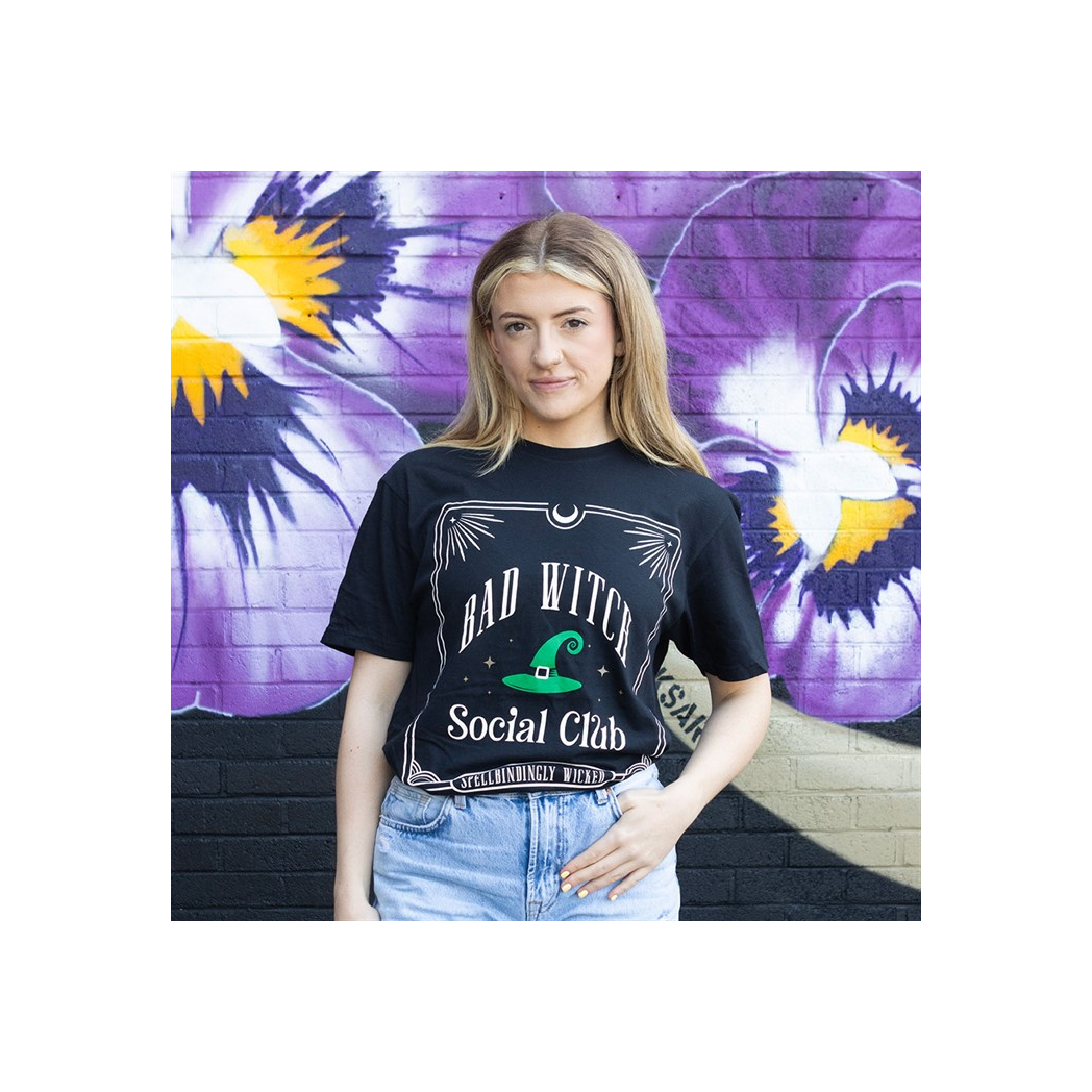 Green Bad Witch Social Club Unisex T-shirt Size L