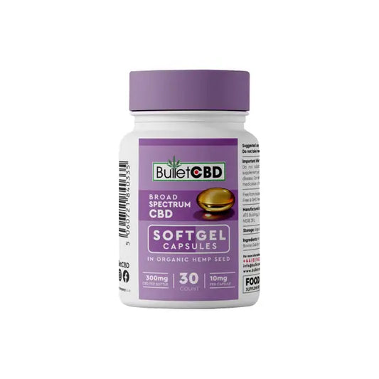 Bullet CBD 300mg Broad Spectrum CBD Soft Gel Capsules - 30 Caps - CBD Products