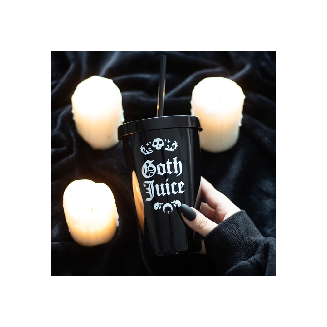 Goth Juice Plastic Tumbler with Straw