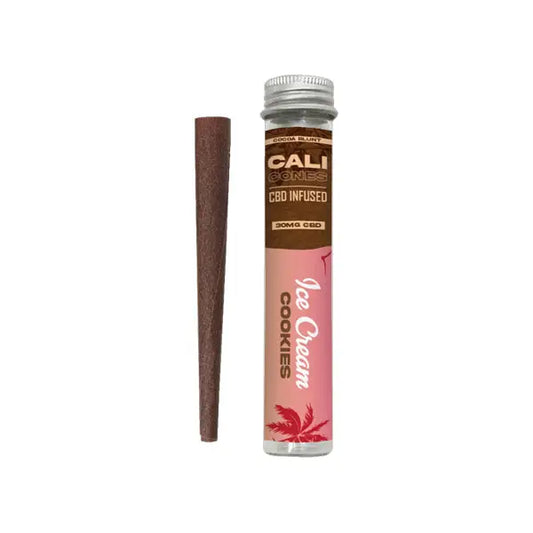 CALI CONES Cocoa 30mg Full Spectrum CBD Infused Cone - Ice Cream Cookies - Smoking Products