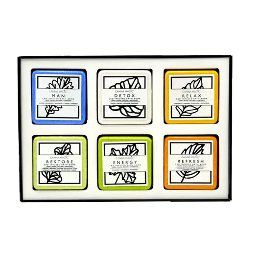 Canna Magic 100mg CBD Infused Bath Bombs Mens Gift Set - 6 Pieces - CBD Products