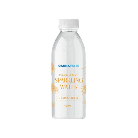 Cannawater Cannabis Infused Lemon Citrus Sparkling Water 250ml front view image