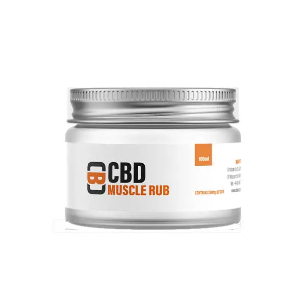 CBD Asylum 1000mg CBD 100ml Muscle Rub Balm jar for muscle relief and relaxation