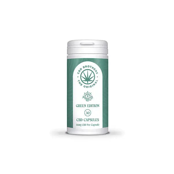 CBD Brothers Green Edition 420mg Vegan Capsules showing CBD Brothers Green Edition capsules