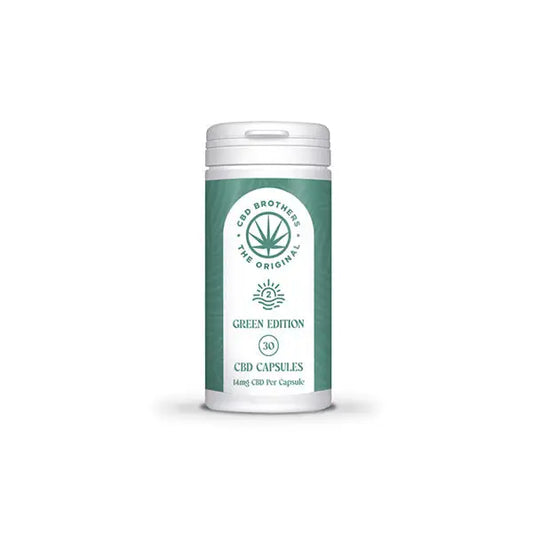 CBD Brothers Green Edition 420mg Vegan Capsules showing CBD Brothers Green Edition capsules