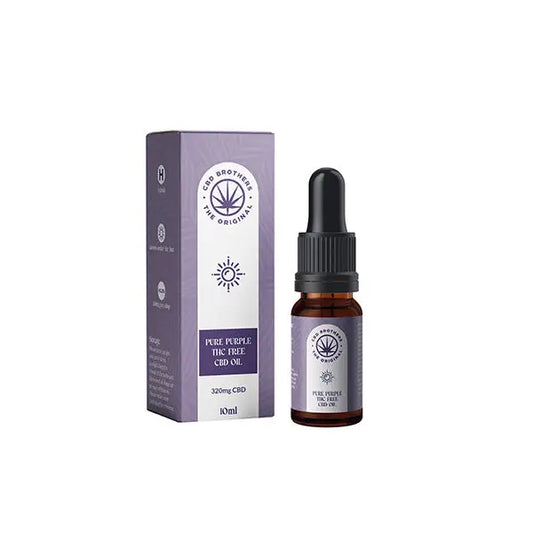 CBD Brothers Pure Purple 320mg CBD Oil in a 10ml bottle, premium cannabidiol product