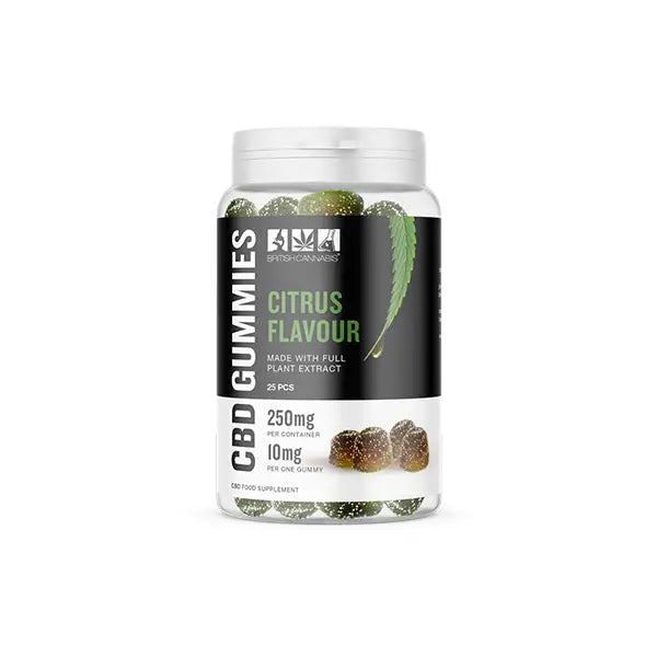 CBD by British Cannabis 250mg CBD Gummies Citrus - 25 Pieces - CBD Products