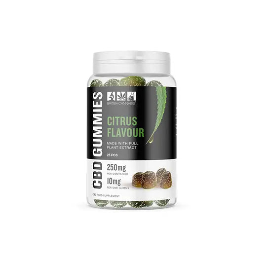 CBD by British Cannabis 250mg CBD Gummies Citrus - 25 Pieces - CBD Products